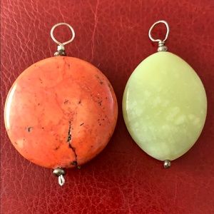 Two Retired Silpada Stone Pendants